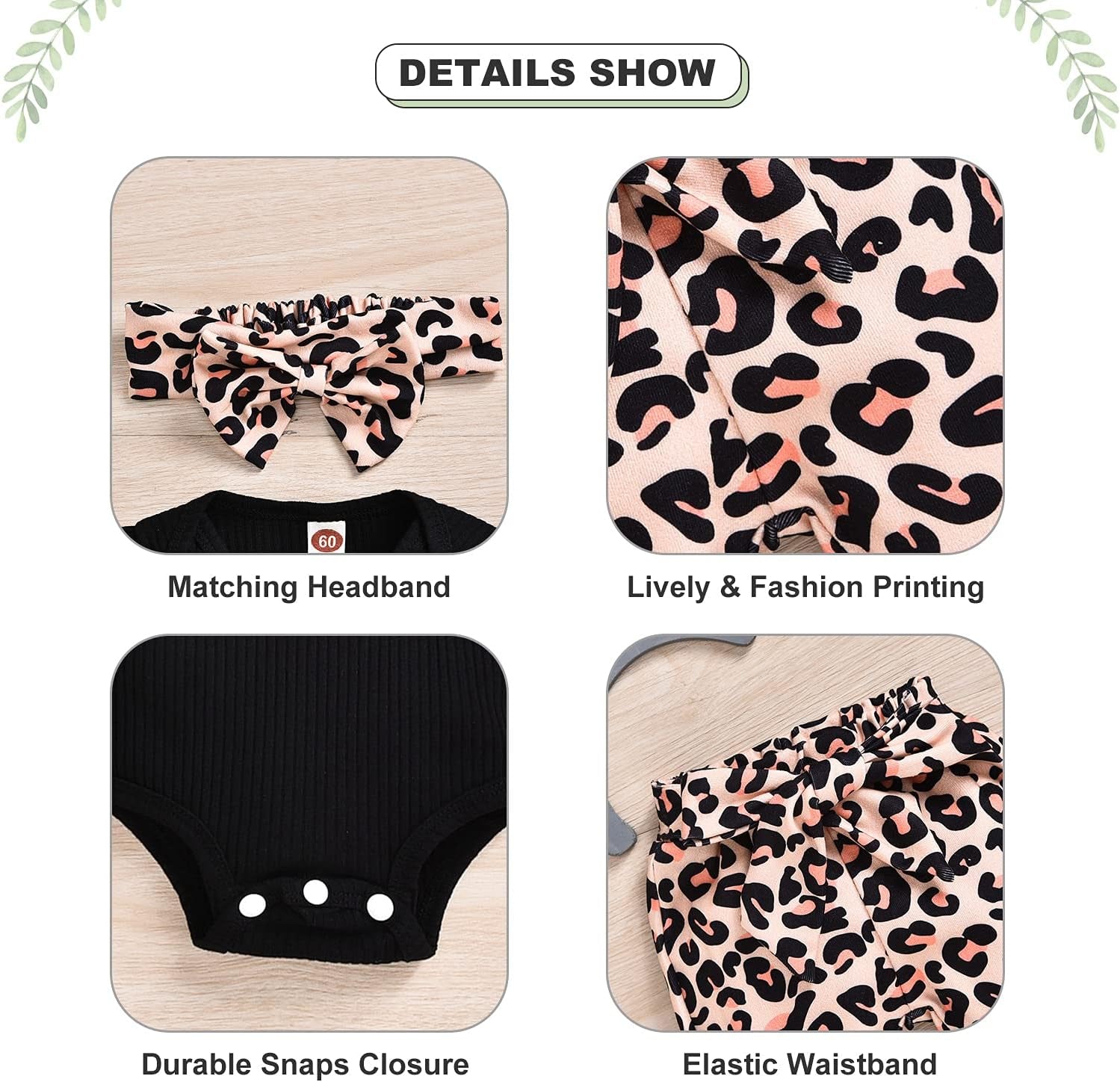 Preemie Newborn Infant Baby Girls Clothes Ribbed Romper Bodysuit Pants Set Fall Winter Outfits