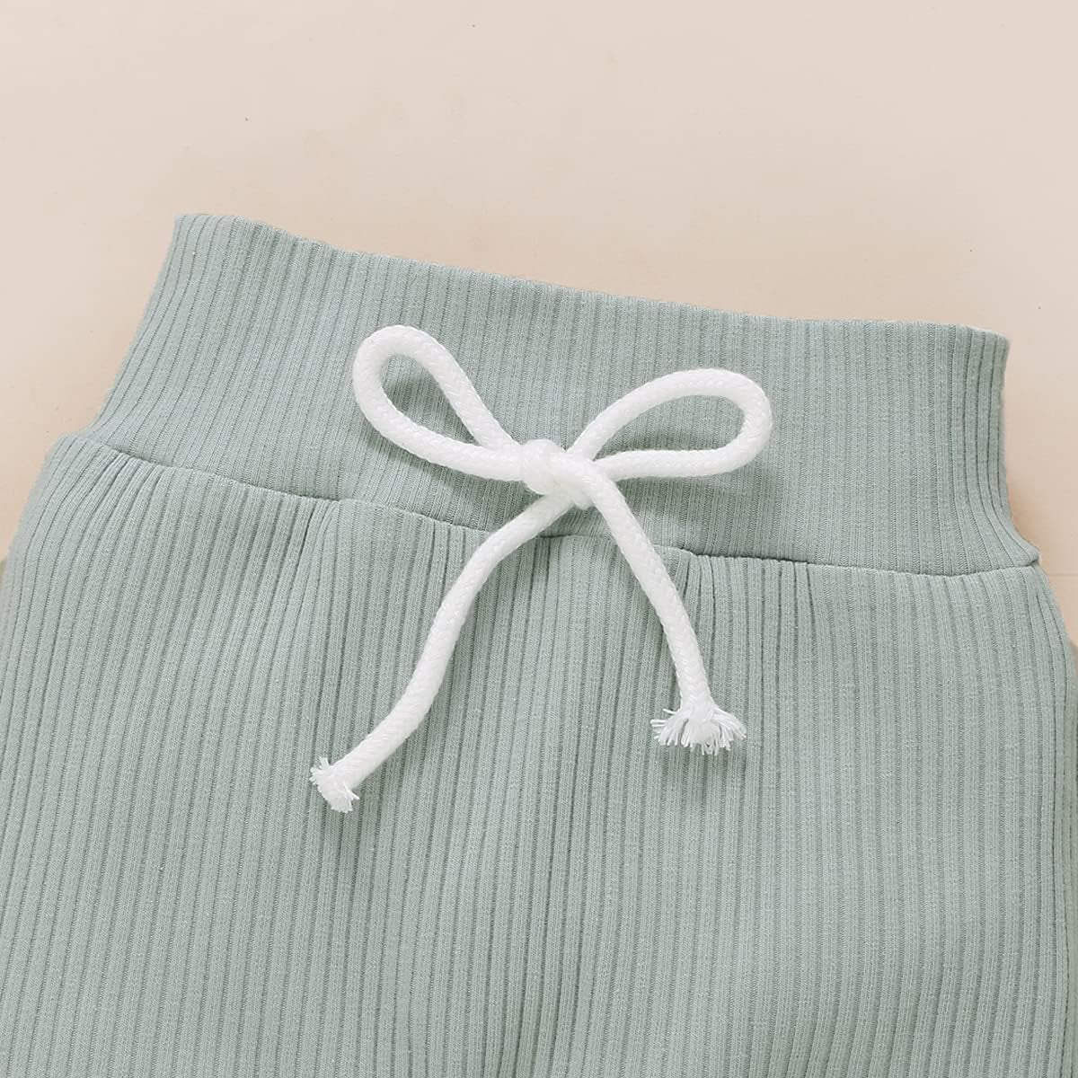 Newborn Baby Boy Clothes Set Ribbed Outfits Unisex Infant Solid Cotton Long Sleeve Tops Pants Fall Outfit (Blue,0-6Months)