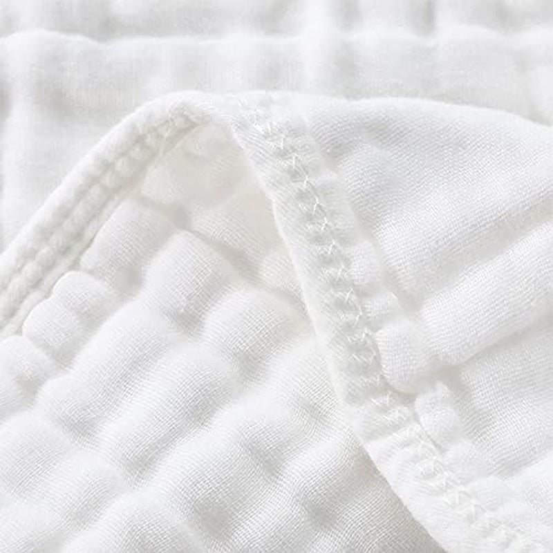 Eray Baby Muslin Washcloths, Face Towel Baby Burp Cloths in Classified Design- Soft Fluffy Breathable Newborn Wash Wipes for Sensitive Skin Great for Baby Shower (White)