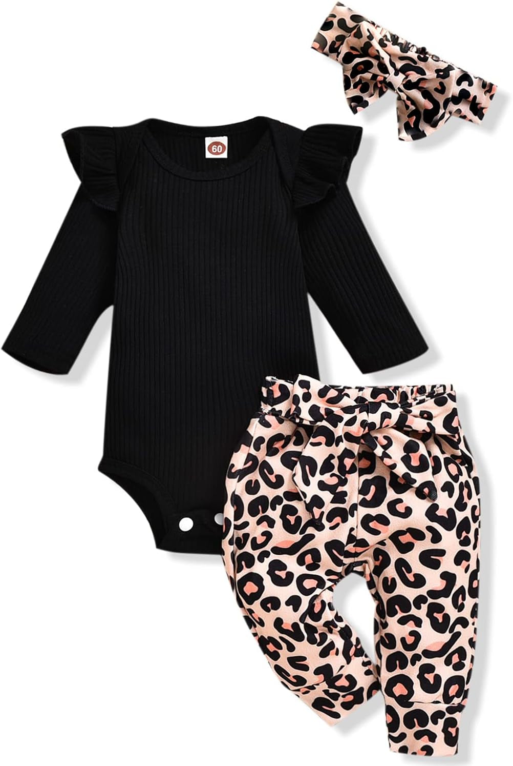 Preemie Newborn Infant Baby Girls Clothes Ribbed Romper Bodysuit Pants Set Fall Winter Outfits