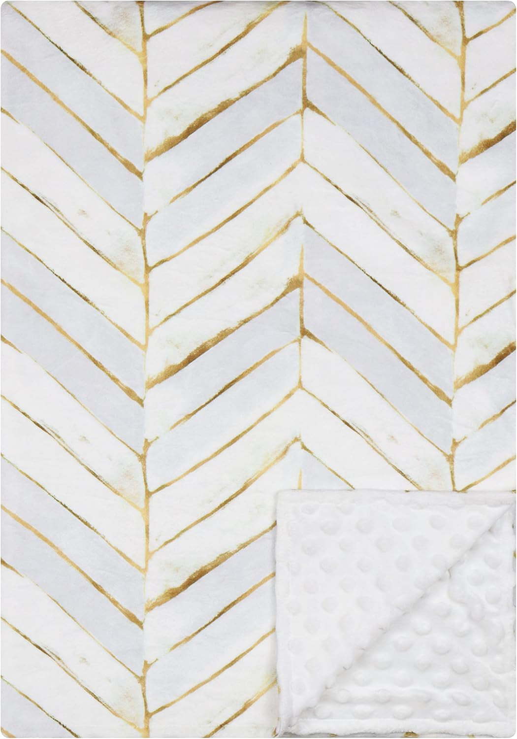 Baby Blanket Bedding Flannel Fleece Mink Blanket Unisex Baby Plush Blanket with Dotted Backing (Grey)