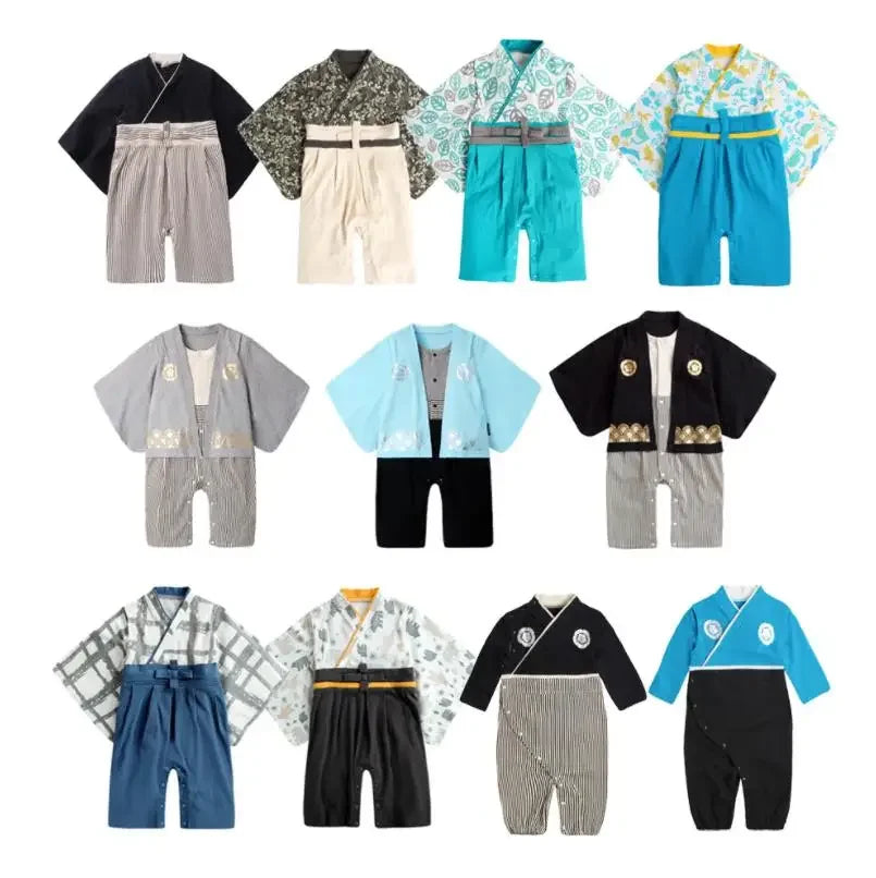 Kimono Newborn Baby Boys Girls Clothes Japanese Style Kids Rompers Pajamas Robes Bathrobe Uniform Clothes Infants Costume Y533